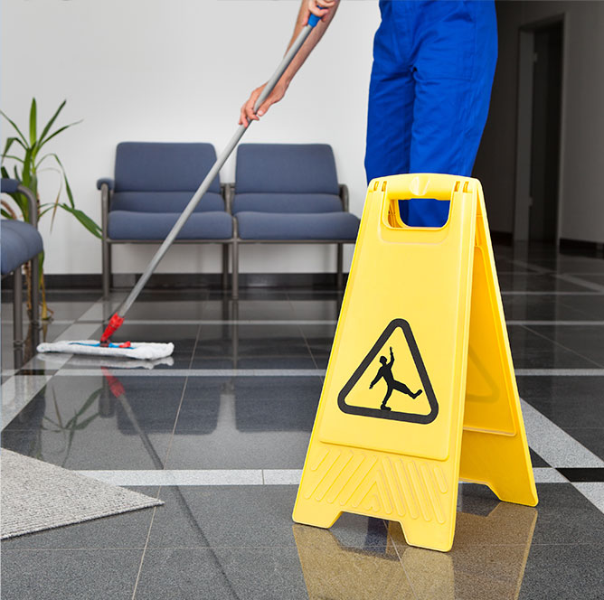 Janitor Cleaning Floors